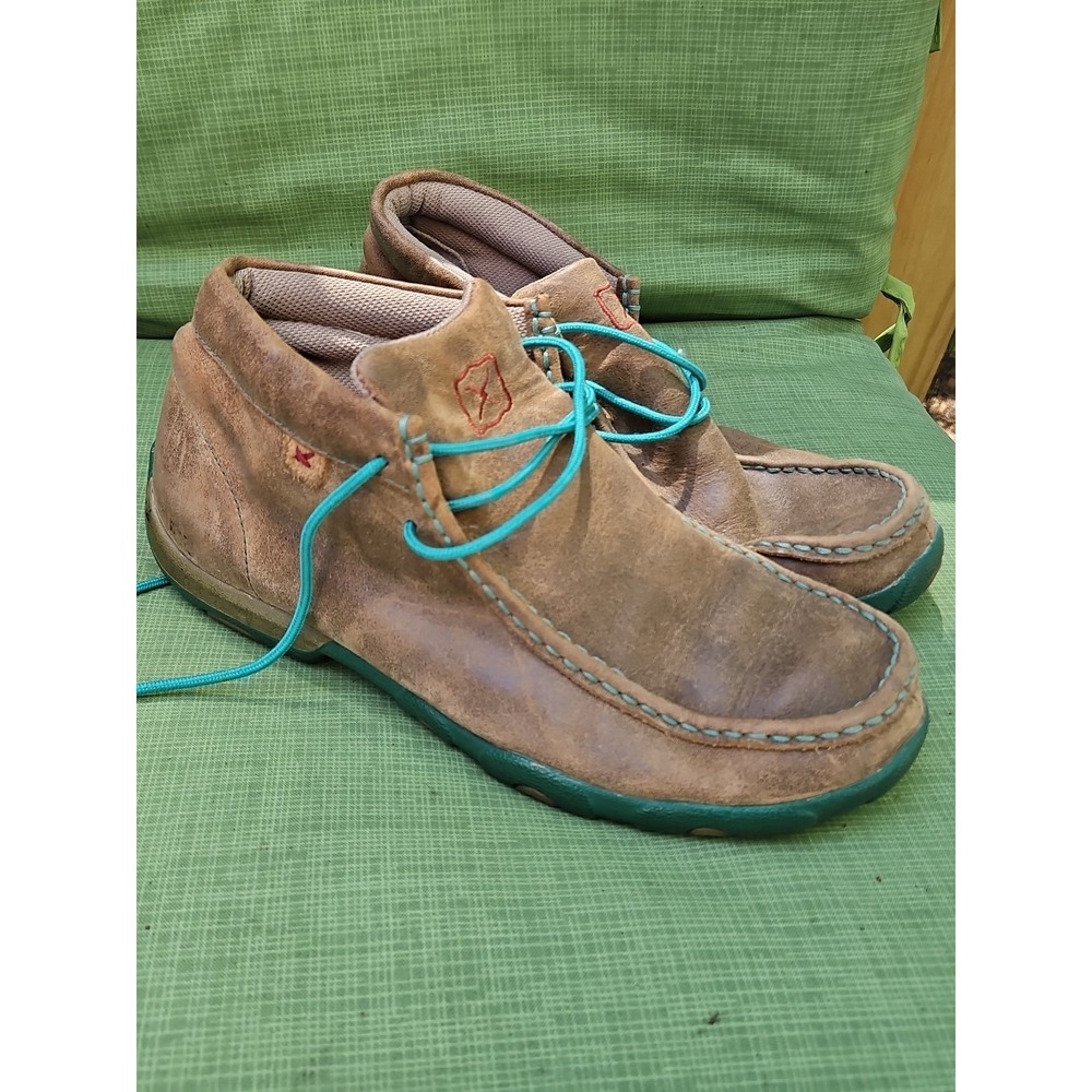 Twisted X Chukka Driving Moc Bomber Leather Boots US Women's Size 10